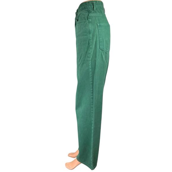 Clemence Women's Green High Waist Straight Wide Leg Denim Jeans Pants Size 10 - Picture 2 of 5